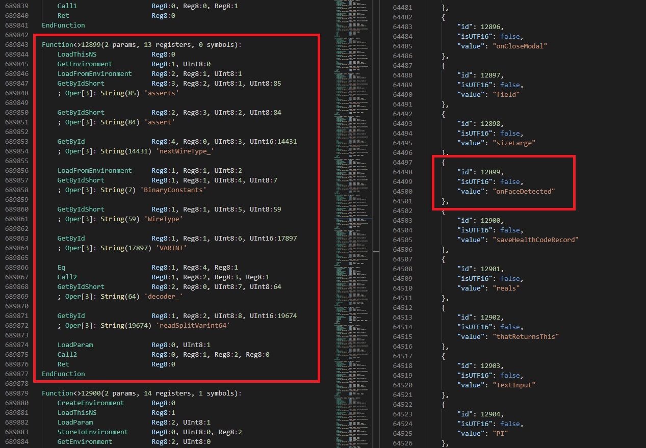 “onFaceDetected” function of he LeaveHomeSafe app