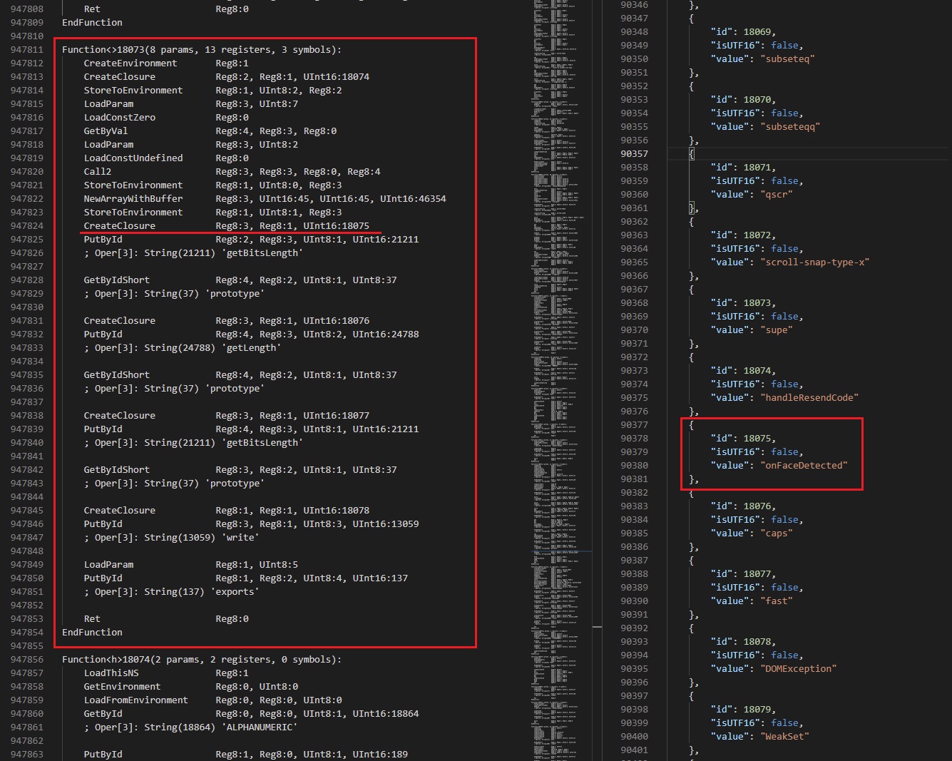 “onFaceDetected” function of he LeaveHomeSafe app